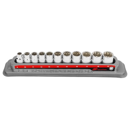 11 Piece 3/8 Inch Drive Shallow Socket Set - Metric 12-Pt